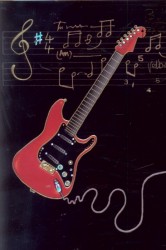 Red Electric Guitar - přání (M090)