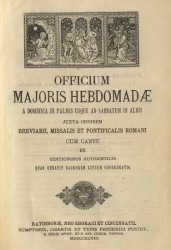 Officium Majoris Hebdomadae 1898