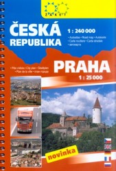 Autoatlas Česká republika 1:240 000, Praha - plán města 1:25 000