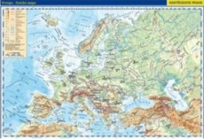 Evropa - fyzická mapa / politická mapa 1:17 000 000
