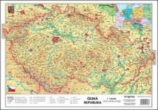 Česká republika - fyzická mapa / kraje