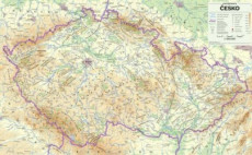 Česko: reliéf a povrch - nástěnná mapa 1:500 000