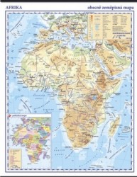 Afrika - fyzická nástěnná mapa