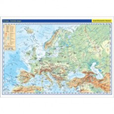 Evropa - fyzická a politická mapa 1:17 000 000