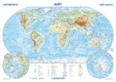 Svět – reliéf a povrch/státy a území, příruční mapa, 1 : 85 000 000