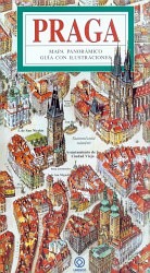 Praga - mapa panorámico y guia con ilustraciones