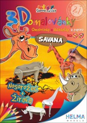 Savana - 3D omalovánky