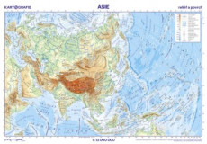 Asie – reliéf a povrch, školní nástěnná, 1: 13 000 000