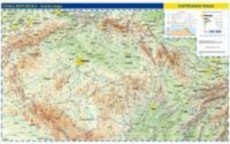 Česká republika - nástěnná fyzická mapa 1:500 000