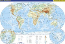 Svět - fyzická mapa / politická mapa 1:85 000 000