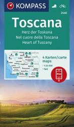 Wandelkaart Toscane | Hart van Toscane | Kompass 2440 | 1:50.000