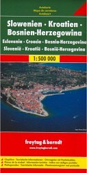 Slowenien, Kroatien, Bosnien-Herzegowina - Autokarte 1:500 000