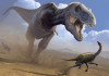Lovící T-Rex - 3D pohlednice