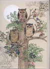 Owls Tree Stump - přání (B020)