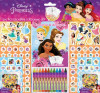 Disney Princezny - Samolepkový set s omalovánkami a voskovkami